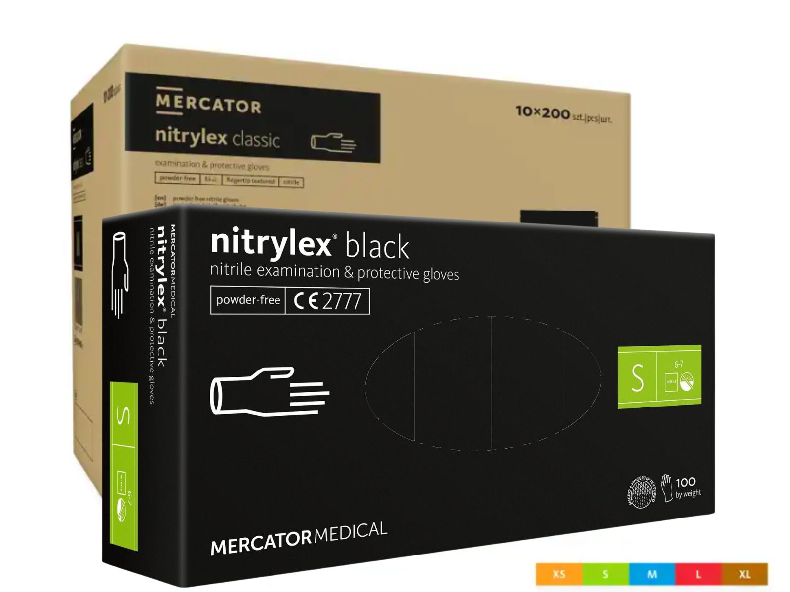 Rękawice Nitrylex Black S Mercator KARTON